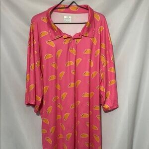 OG OBNOXIOUS GOLF MENS SIZE 5XL PINK TACO DESIGN GOLF POLO SHIRT EUC CLEAN